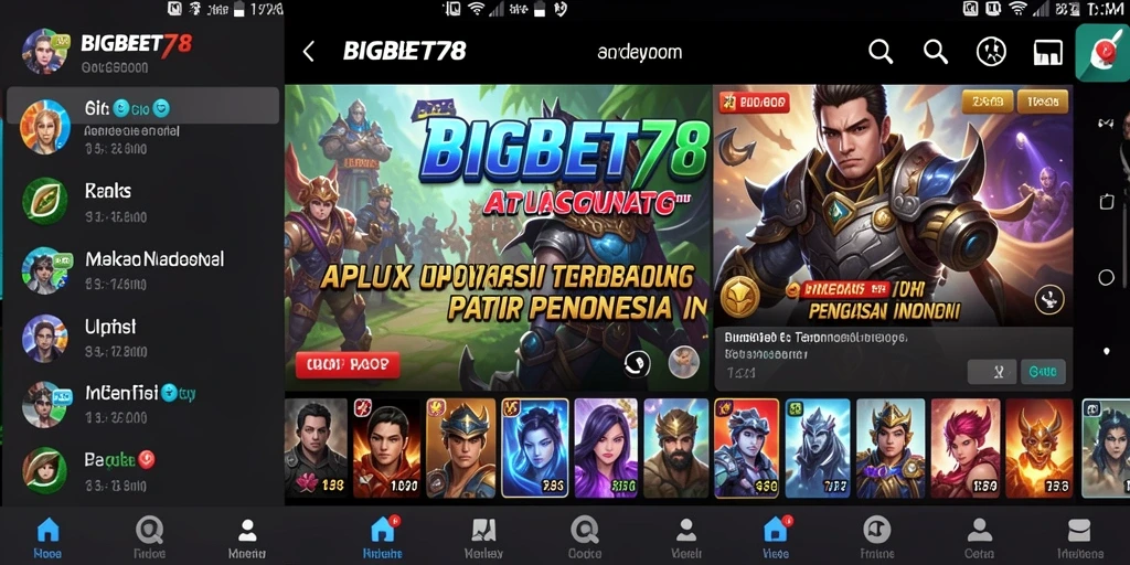 Tampilan antarmuka utama BIGBET78 yang sederhana dan intuitif.