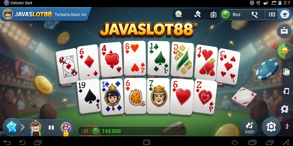 Screenshot gameplay dari permainan Domino JAVASLOT88 yang menampilkan keseruan bermain.