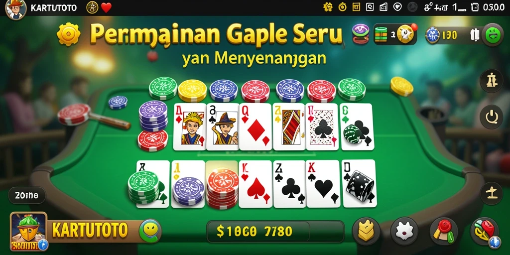 Tampilan gameplay seru KARTUTOTO saat bermain Gaple.