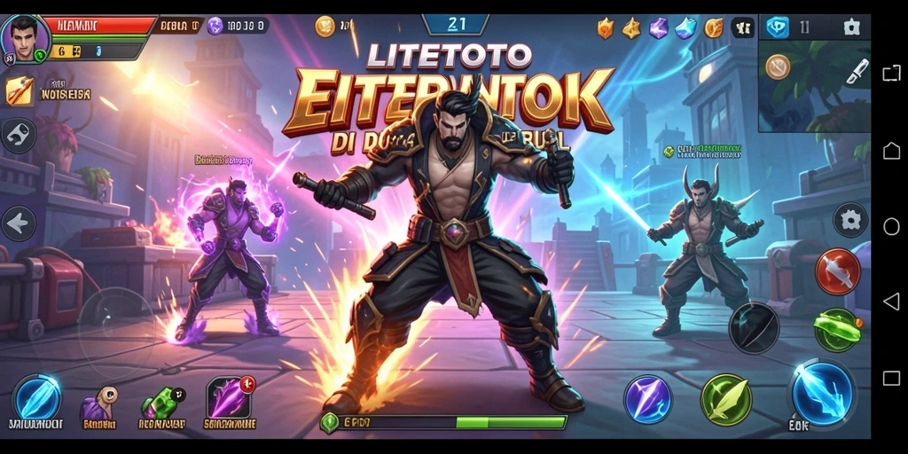 Tampilan gameplay LITETOTO yang penuh aksi dan strategi pertarungan.