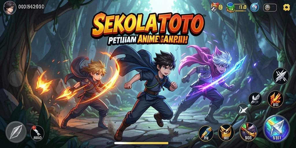 Tampilan gameplay yang menakjubkan dari SEKOLAHTOTO dengan karakter anime.